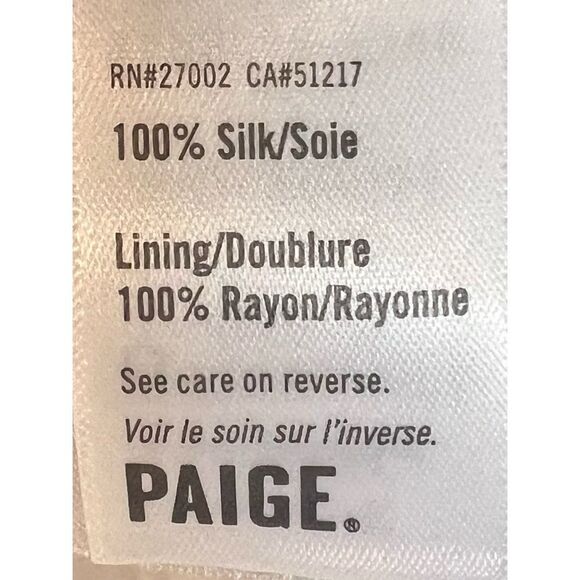 PAIGE Silk Georgette Giannina Mini Dress White/Periwinkle Size XS - Picture 13 of 13